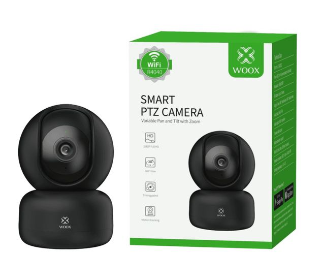 Indoor Full HD smart PTZ 360° camera, 1080P, 5V DC, two way audio, black, WOOX R4040-BLACK 8435606726931