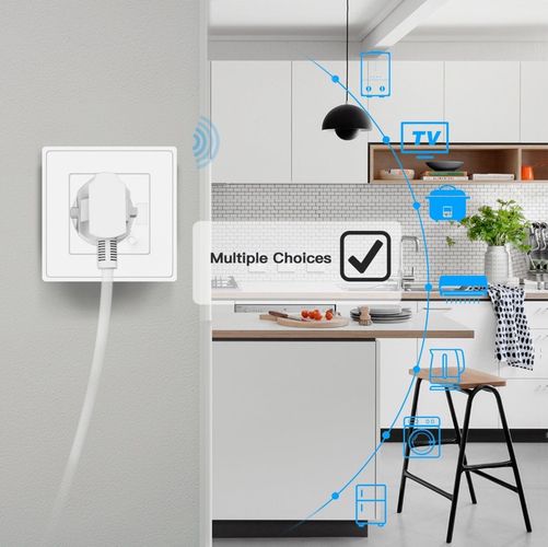 Smart wall socket Wi-Fi, 2300W, with schedule ant timer modes, white, WOOX R4054 8435350740542