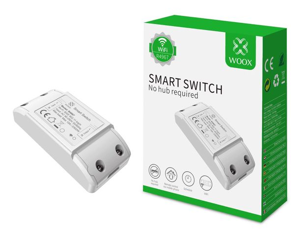 Smart integrational DIY switch, 230VAC, 10A, 2200W, Wi-Fi TUYA, WOOX R4967 8435350740726