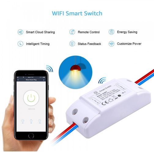 Smart integrational DIY switch, 230VAC, 10A, 2200W, Wi-Fi TUYA, WOOX R4967 8435350740726