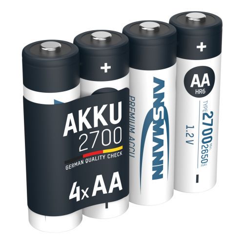 Rechargeable battery R6 (AA) 1.2V 2700mAh Ni-Mh ANSMANN (4vnt blister) R6/2700/ANS-BL4 4013674030842