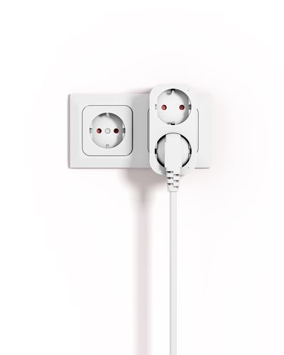 Smart dual socket Wi-Fi, 3680W, IP20, energy monitoring and timer, white, WOOX R6153