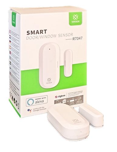 Smart ZigBee indoor wireless Door & Window sensor, 2 x CR2032, white, WOOX R7047 8435606701259