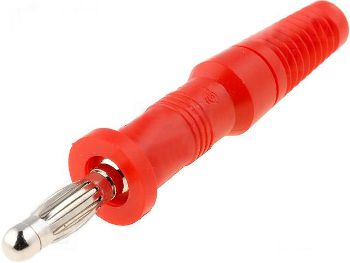 Plug, banana 4 mm, 60V, 10A, soldered connection, red R8-20A/R