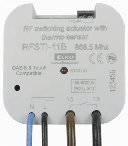 Wireless controller, actuator, with temperature sensor, iNELS RF RFSTI-11B