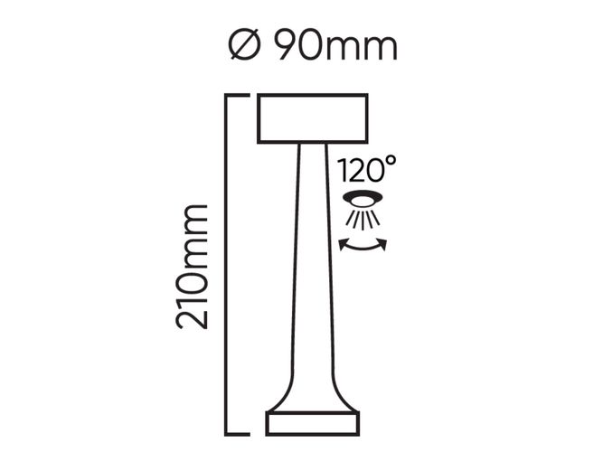 Rechargable table lamp RIWIA 1,0W 120lm CCT gold 1.8Ah USB type C 204492