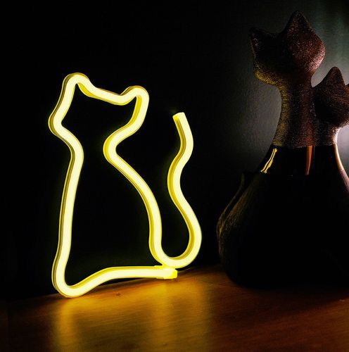 Neon LED Light CAT warm white Bat + USB FLNEO3 Forever Light RTV100209 5900495949356