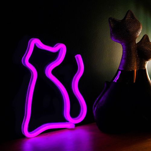 Neon LED Light CAT pink Bat + USB FLNEO4 Forever Light RTV100210 5900495949363