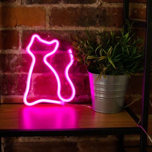 Neon LED Light CAT pink Bat + USB FLNEO4 Forever Light RTV100210 5900495949363