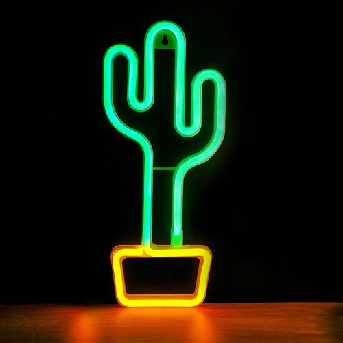 Neon LED Light CACTUS orange green Bat + USB FLNEO2 Forever Light RTV100211 5900495949370