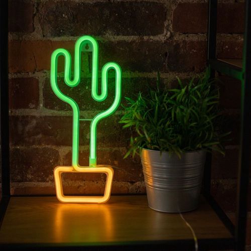 Neon LED Light CACTUS orange green Bat + USB FLNEO2 Forever Light RTV100211