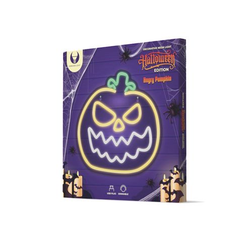Neon LED Light ANGRY PUMPKIN orange-white + USB FPNE14  Forever Light RTV100274 5900495160737