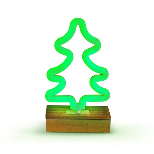 Neon Wood Stand LED TREE green, 5V USB / 3xAA, FLNW03 Forever Light RTV100427 5900495268617