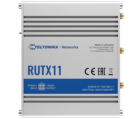 Industrial Cellular 4G/LTE/3G, Wi-Fi, Bluetooth Router RUTX11 RUTX11000000