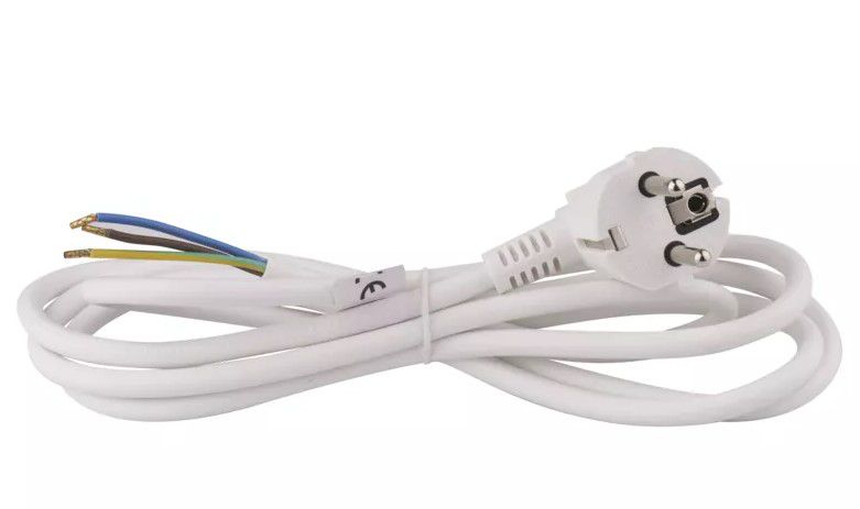Power Cord PVC 3× 1,0mm2, 2m, white EMOS S14312 8595025314314