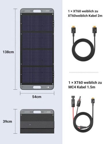 UGREEN Solar panel 100W foldable for powersation XT60 SC100 UGREEN UGREEN/15113 6941876211135