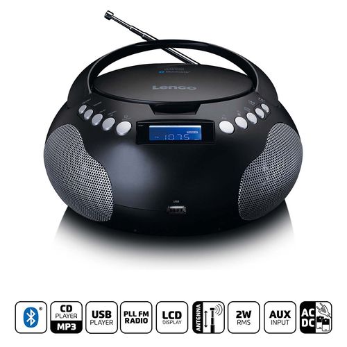 Portable radio CD/MP3 with USB and Bluetooth Black SCD-331BK 8711902043201