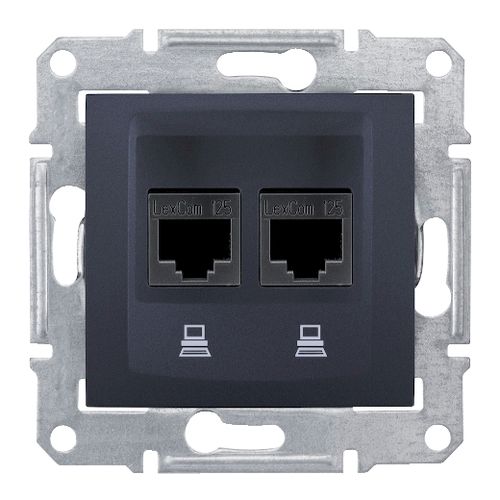 Sedna - double data outlet - RJ45 cat.5e STP without frame graphite SDN4600170