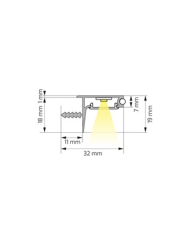 Aluminum profile with white cover for LED strip, anodized, recessed, SKYLINE, 2m SKYLINE-OP-2M-S 5900652144129