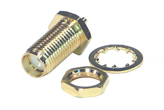 Connector SMA socket panel mounting, gold-plated SMA/H-FL