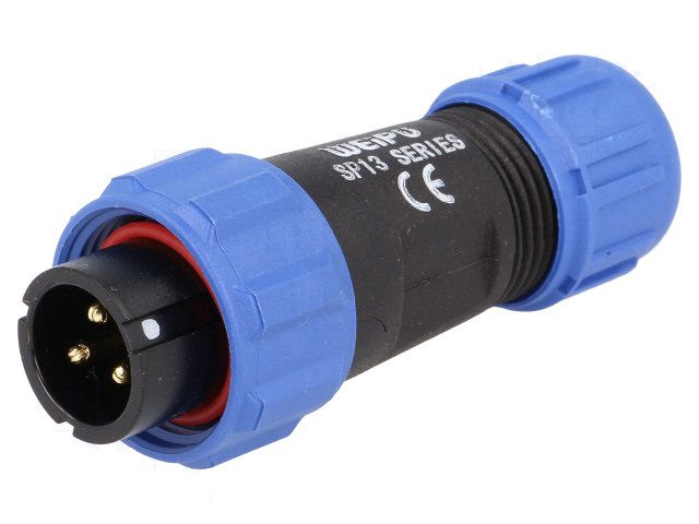 Plug, male, for cable SP13 3p. internal thread WEIPU SP1310/P3