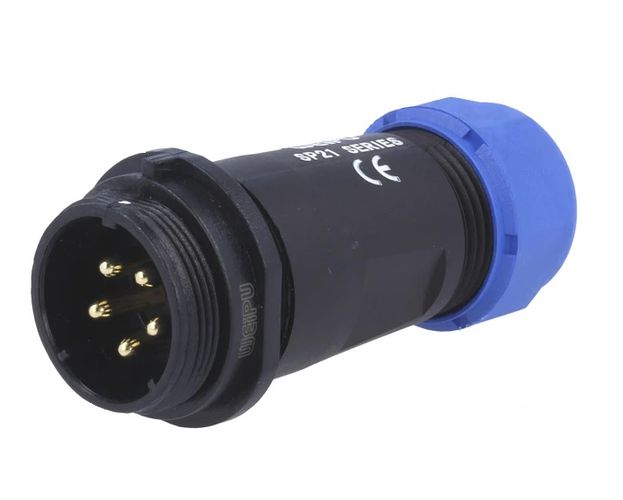 Socket, male, for cable SP21 5p. external thread WEIPU SP2111/P5