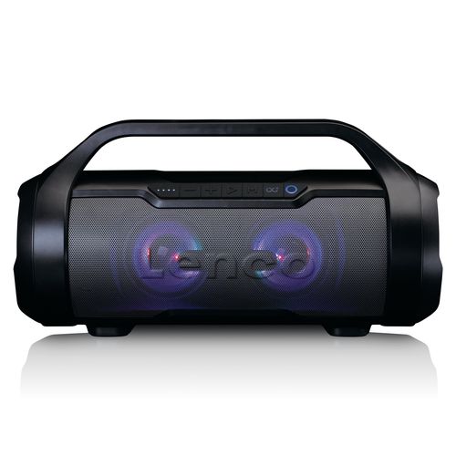 Splashproof Bluetooth® speaker met FM radio, USB, SD and Party Lights Black SPR-070BK 8711902044079