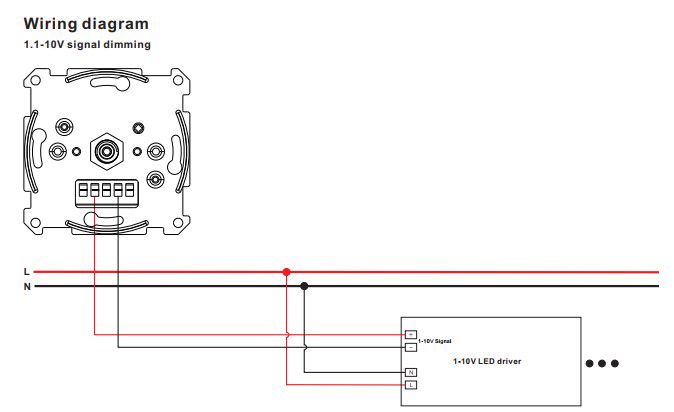 Light dimmer 0/1-10V, 230Vac, 1-wire, Sunricher SR-2202N-1-10V