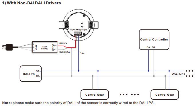 DALI motion and daylight sensor 12V/24V/36V, recessed, microwave SR-DA9030A-MW