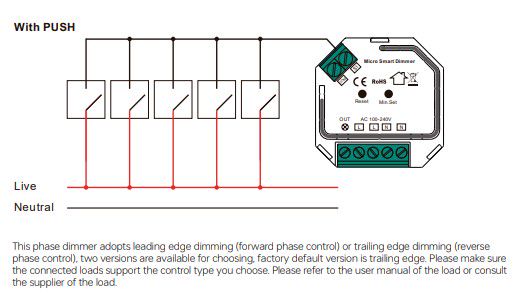 LED dimmer 100-240Vac, 200W TRIAC, works in MATTER network SR-MT9040A-S