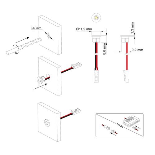 STAR LED light luminaire 0,6W, 3000K STAR-CH-30K-01 5900652149117