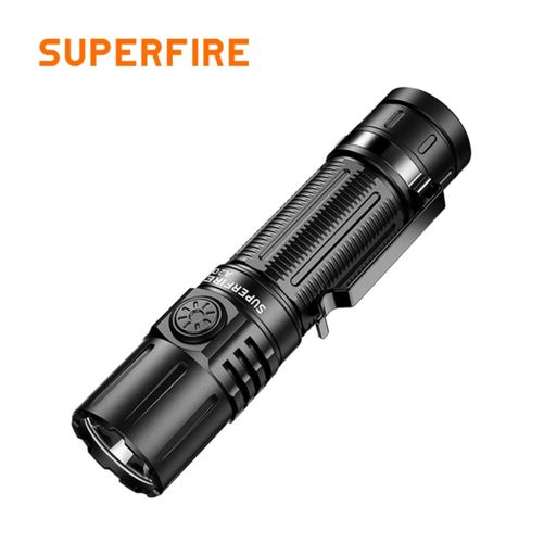 Tactical flashlight 20W, 1700lm, IP44, rechargable USB C, with 21700 4000mAh battery SUPERFIRE-A20 6975515773555