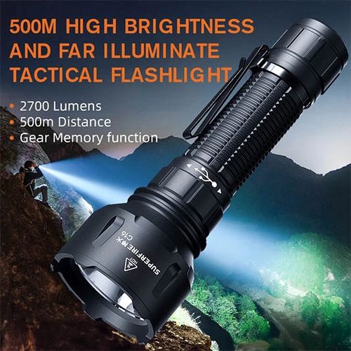 Flashlight LED C16, 2700lm, 40W, rechargable USB-C, 4000mAh SUPERFIRE-C16