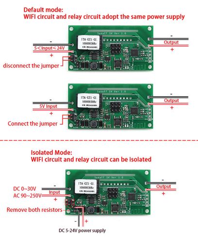 Safe Voltage WiFi Wireless Switch 5V-24VDC, Sonoff SONOFF SV