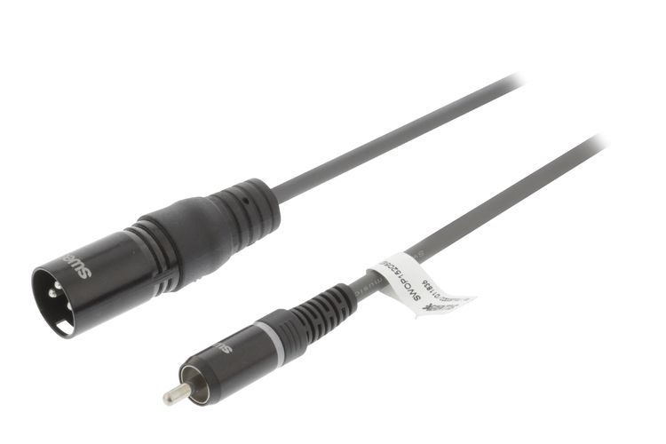 XLR Mono Cable XLR 3-Pin Male - RCA Male 1.5 m Dark Grey SWOP15205E15 5412810295432; 8717534024908