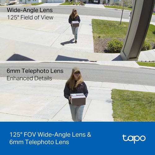Lauko / Vidaus Wi-Fi kamera su dviem objektyvais, 2K 3MP F2.8 + F6.0, IP65, MicroSD iki 512GB TAPO-C246D