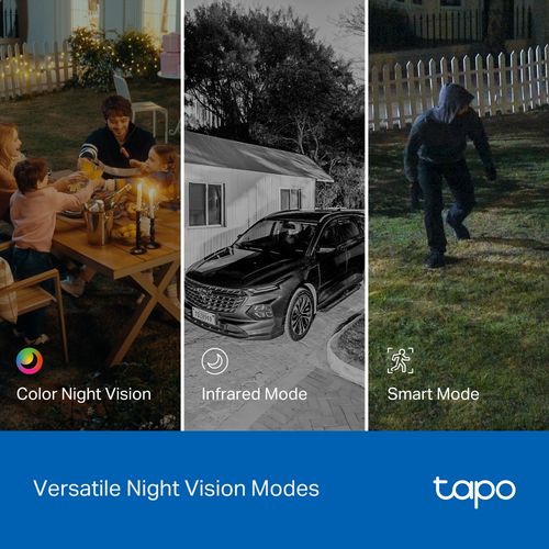 Lauko / Vidaus Wi-Fi kamera su dviem objektyvais, 2K 3MP F2.8 + F6.0, IP65, MicroSD iki 512GB TAPO-C246D