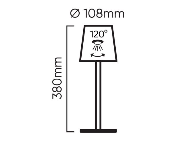 Rechargable Table lamp TAZA 3,5W 400lm CCT IP54 green 4000mAh USB type C 204430