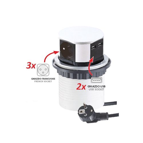 TETRA BOX aluminium, 3xSchuco + 2xUSB TETRABOX-4G2U-DE-01 5900652141005