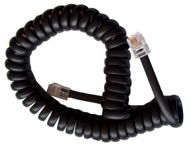 Corded Handset Cable RJ9/RJ10-RJ9/RJ10 (4P4C) 2m, Black TF-SP2B 5900804012504; 5901436719175