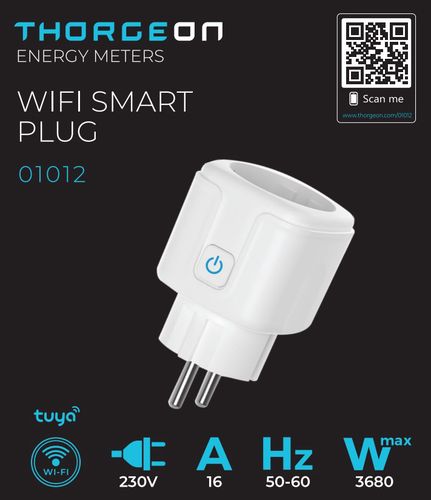 Smart WiFi Socket, 16A, with energy meter, TUYA / Smart Life, THORGEON THORGEON-01012 4751029899439