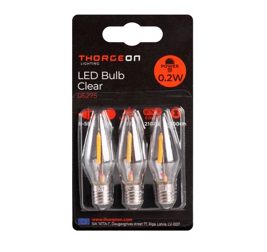 LED Bulb Clear 0.2W E10 8-55V 12Lm 2100K THORGEON THORGEON-05275 4751029899729