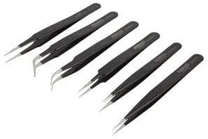 TWEEZERS SET, ESD SAFE, 6PC D00840