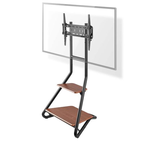 TV Floor Stand | 37 - 75 " | Maximum supported screen weight: 40 kg | Bauhaus Design | Adjustable pre-fixed heights | MDF / Steel | Black / Brown TVSM6200BK 5412810450534