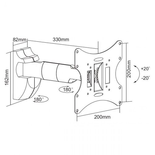 Wall Mount Full Motion TV 23-43" (max 30kg) UCH0042A 4040849518942; 5901436727040