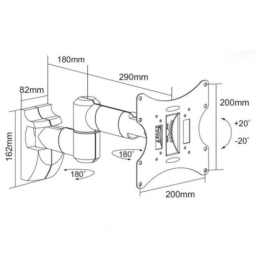 Wall Mount Full Motion TV 13-42" (max 30kg) UCH0043A 4040849518959; 5901436727064