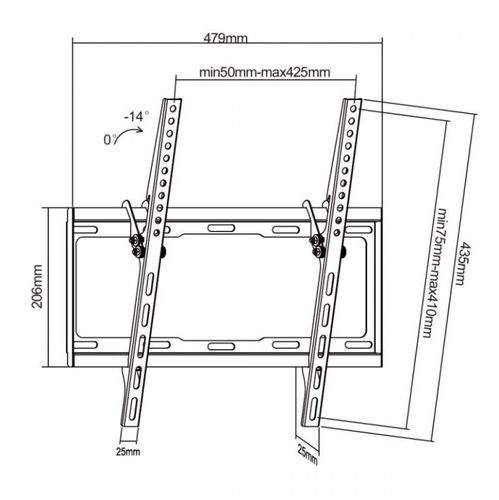 Wall Mount Tiltable TV 32-55" (max 35kg) UCH0154 5901436786948