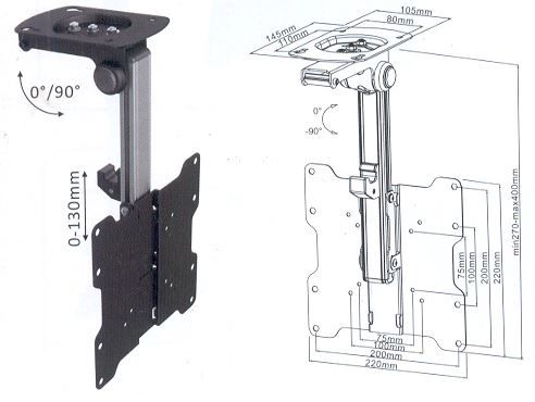 Ceiling Mount Folding TV 17-37" (max 20kg) UCH0187