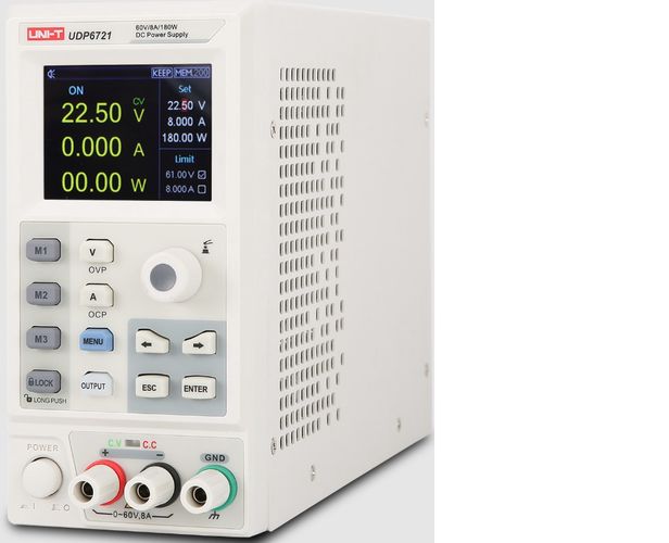 Laboratory Power Supply, 180W, 0-60V, 0-8A, 10mV,1mA, RS-232, UNI-T UDP6721 6935750567210