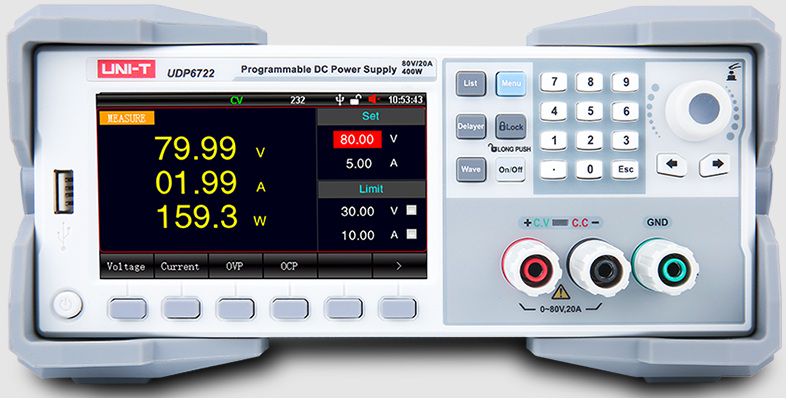 Laboratory Power Supply, 100W, 0-60V, 0-5A, 10mV,1mA, RS-232, UNI-T UDP6720 6935750567203